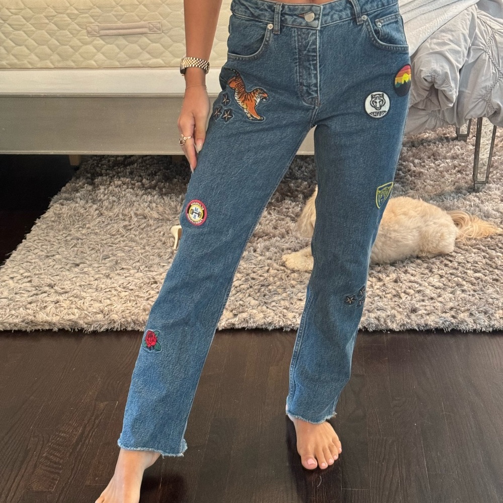 maje patchwork denim